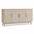 Sideboard mit 4 Türen aus MDF mit Eichenfurnier, Natur, 180 x 45 x 90 cm