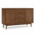 Sideboard aus Walnussholz und MDF, Walnussbraun/Silber, 160 x 40 x 90 cm