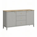 Sideboard 160 x 40 x 80 cm in Grau und Eichenoptik mit 2 Türen und 3 Schubladen