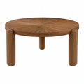 Runder Couchtisch Ø 90 × H 40 cm aus Nussbaumfurnier, Nussbraun