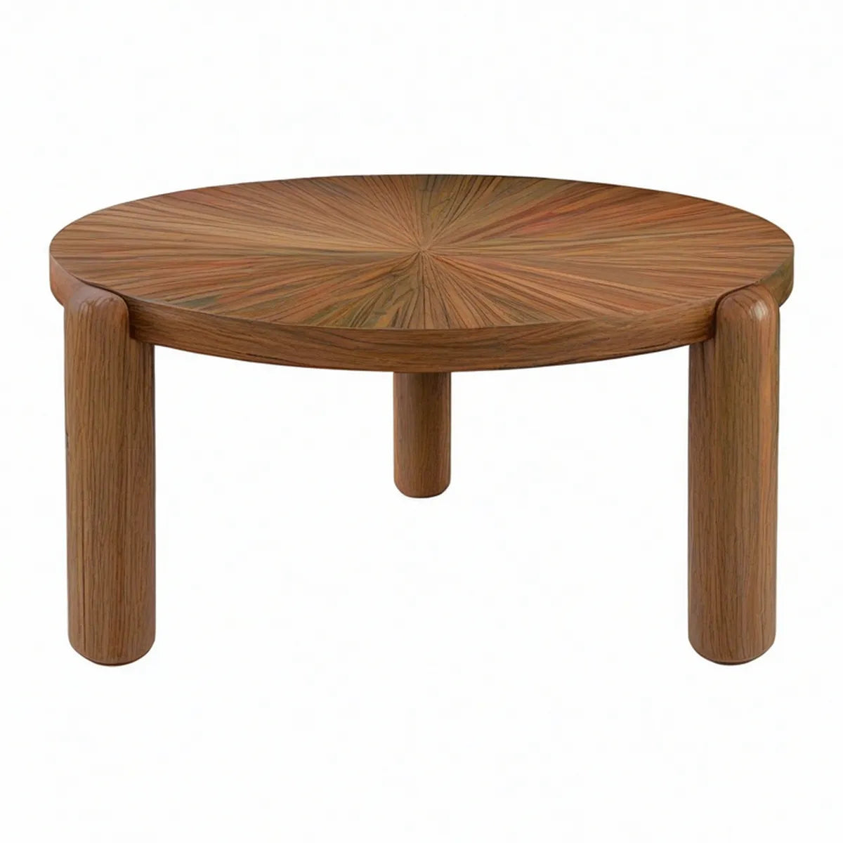 Runder Couchtisch Ø 90 × H 40 cm aus Nussbaumfurnier, Nussbraun