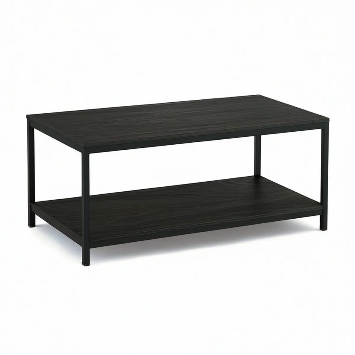 Rechteckiger Tisch mit Ablage, 100 x 50 x 45 cm, Schwarz